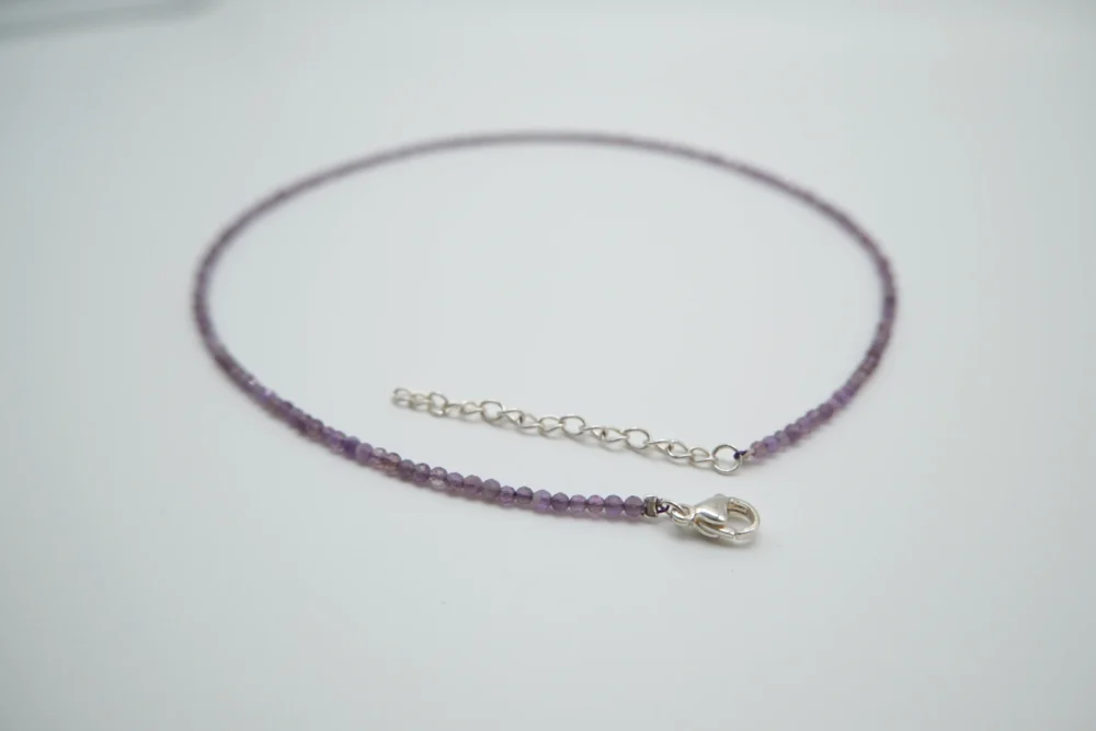 Amethyst Halskette-03 Amethyst facettiert Edelstein-Halskette
