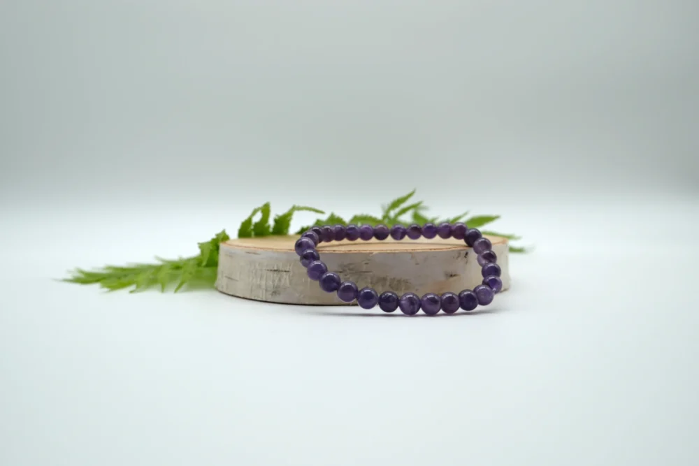 Amethyst v V Amethyst Edelstein-Armband 6mm Perlen