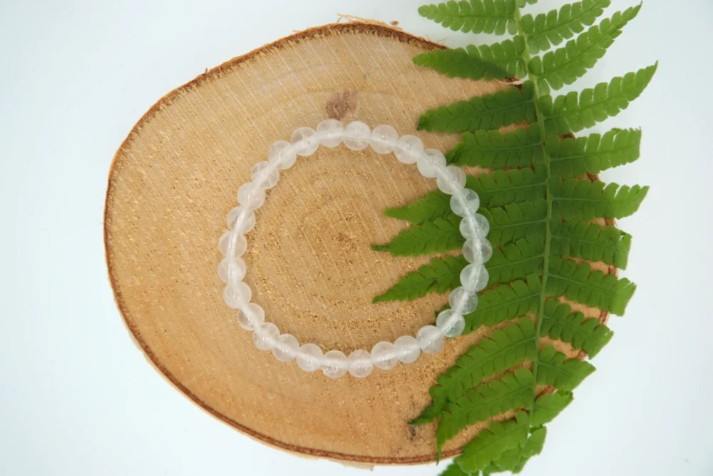 Bergkristall v O Bergkristall Edelstein-Armband 6mm Perlen