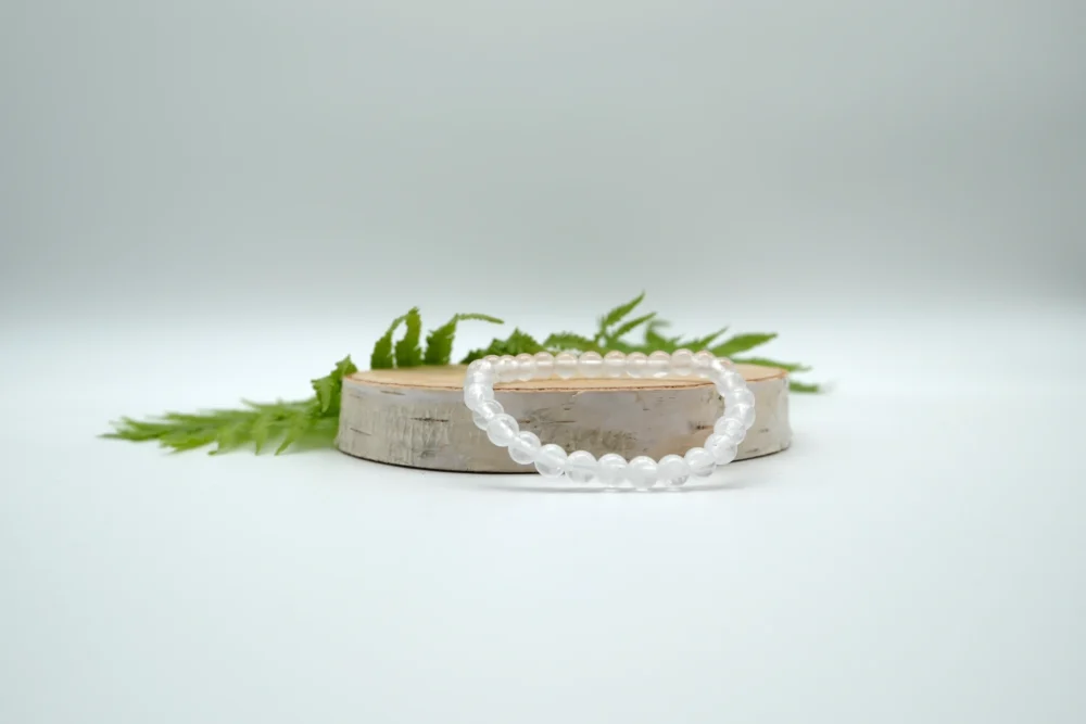 Bergkristall v V Bergkristall Edelstein-Armband 6mm Perlen