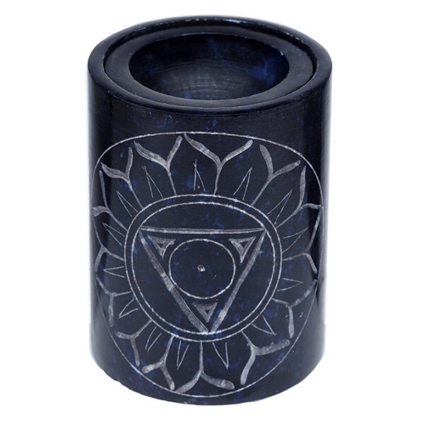 Speckstein Chakra blaue Duftlampe