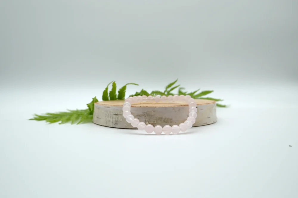 Rosenquarz v V Rosenquarz Edelstein-Armband 6mm Perlen