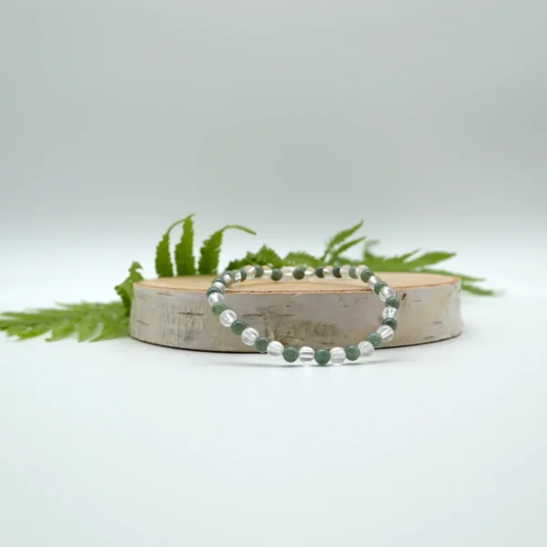 Aventurin-Bergkristall Edelstein-Armband 4mm Perlen