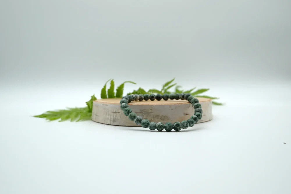 Flecken Jaspis Grün v V Flecken Jaspis grün Edelstein-Armband 6mm Perlen