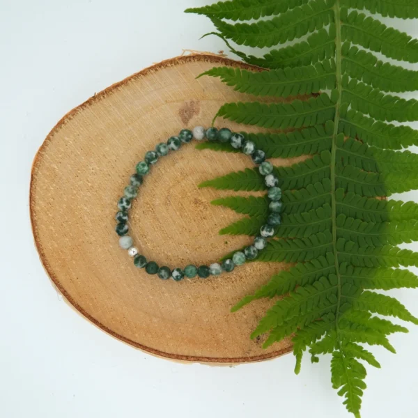 Flecken Jaspis grün Edelstein-Armband 4mm Perlen