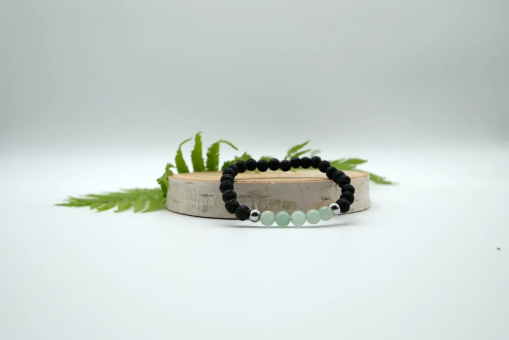 Aventurin Aroma-Armband mit Edelstahlperlen