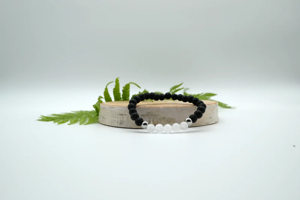 Bergkristall Aroma-Armband mit Edelstahlperlen