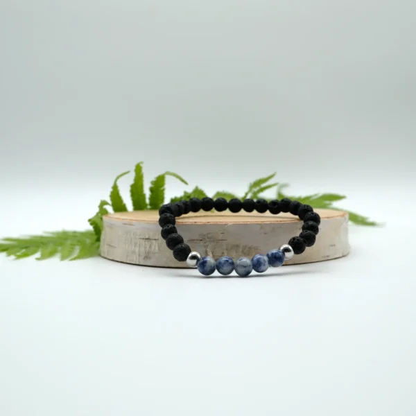 Flecken Jaspis Aroma-Armband mit Edelstahlperlen