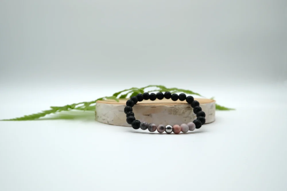 Set Zebra Jaspis Aroma-Armband mit Alles Liebe