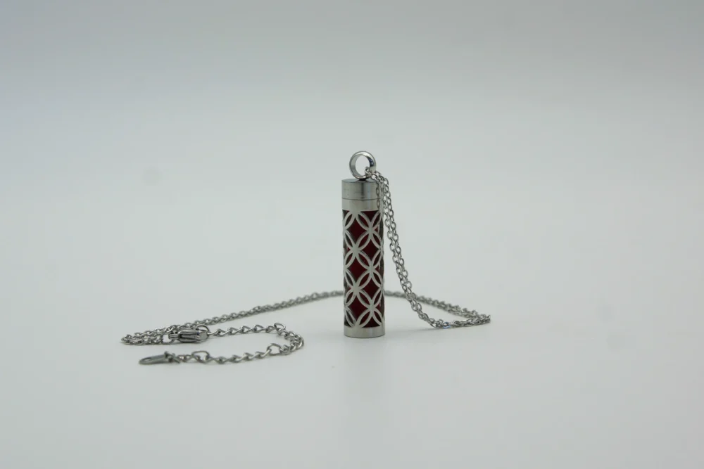 Aroma-Halskette Edelstahl Blume des Lebens