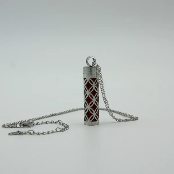 Aroma-Halskette Edelstahl Blume des Lebens