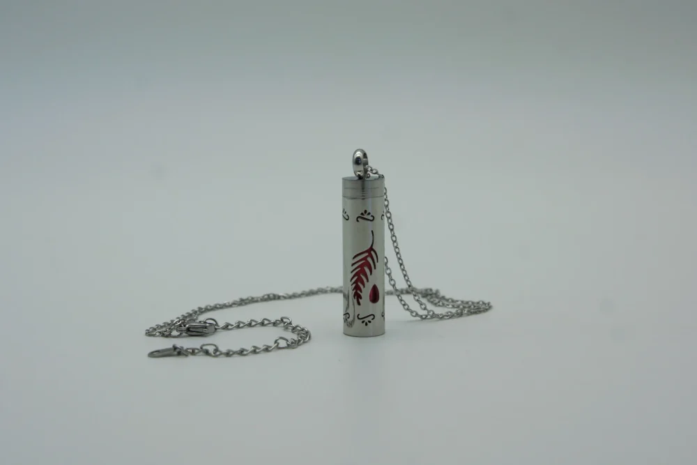 Aroma-Halskette Edelstahl Blatt