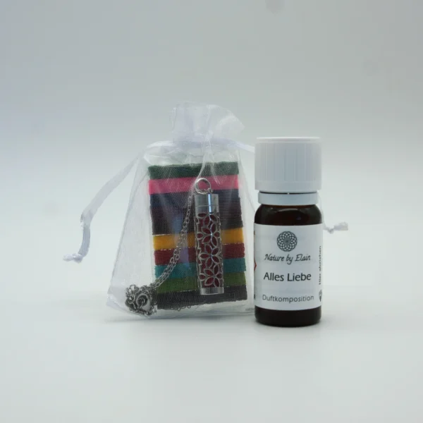 Aroma-Halskette Blume Set mit Alles Liebe