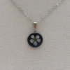 Gamander S02 klein Halskette Gamander Strauch Anhänger 13,5mm | Halsketten wählbar | mit echter Blume