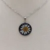 Kamille rund Halskette Kamillenblüte Anhänger 21,5mm | Halsketten wählbar | mit echter Blume
