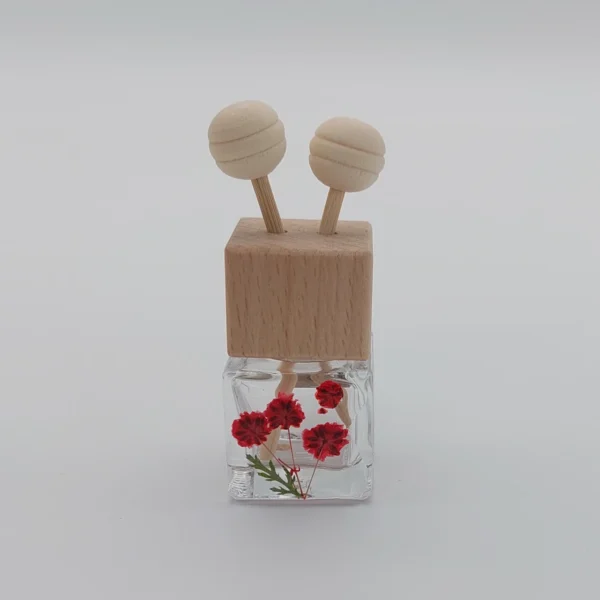 Schleierkraut rot Mini Auto und Raumbedufter mit echten Blumen