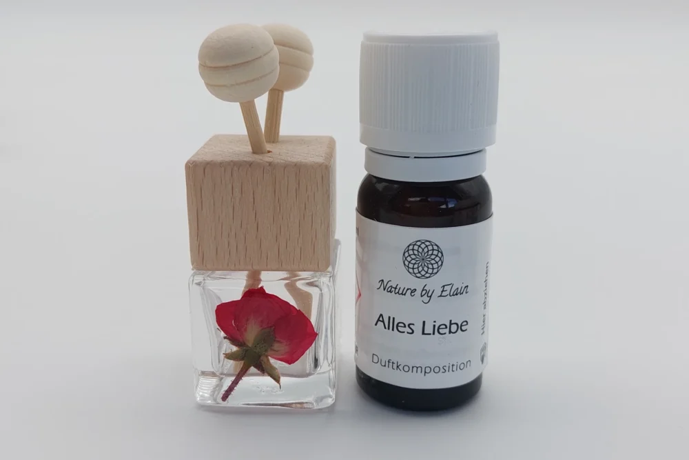 Set Rose Mini Bedufter mit Alles Liebe Alles Liebe Set Mini Auto und Raumbedufter mit echter Rose